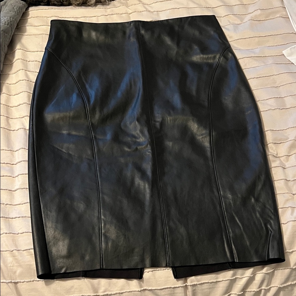 Express Black Faux Leather Skirt